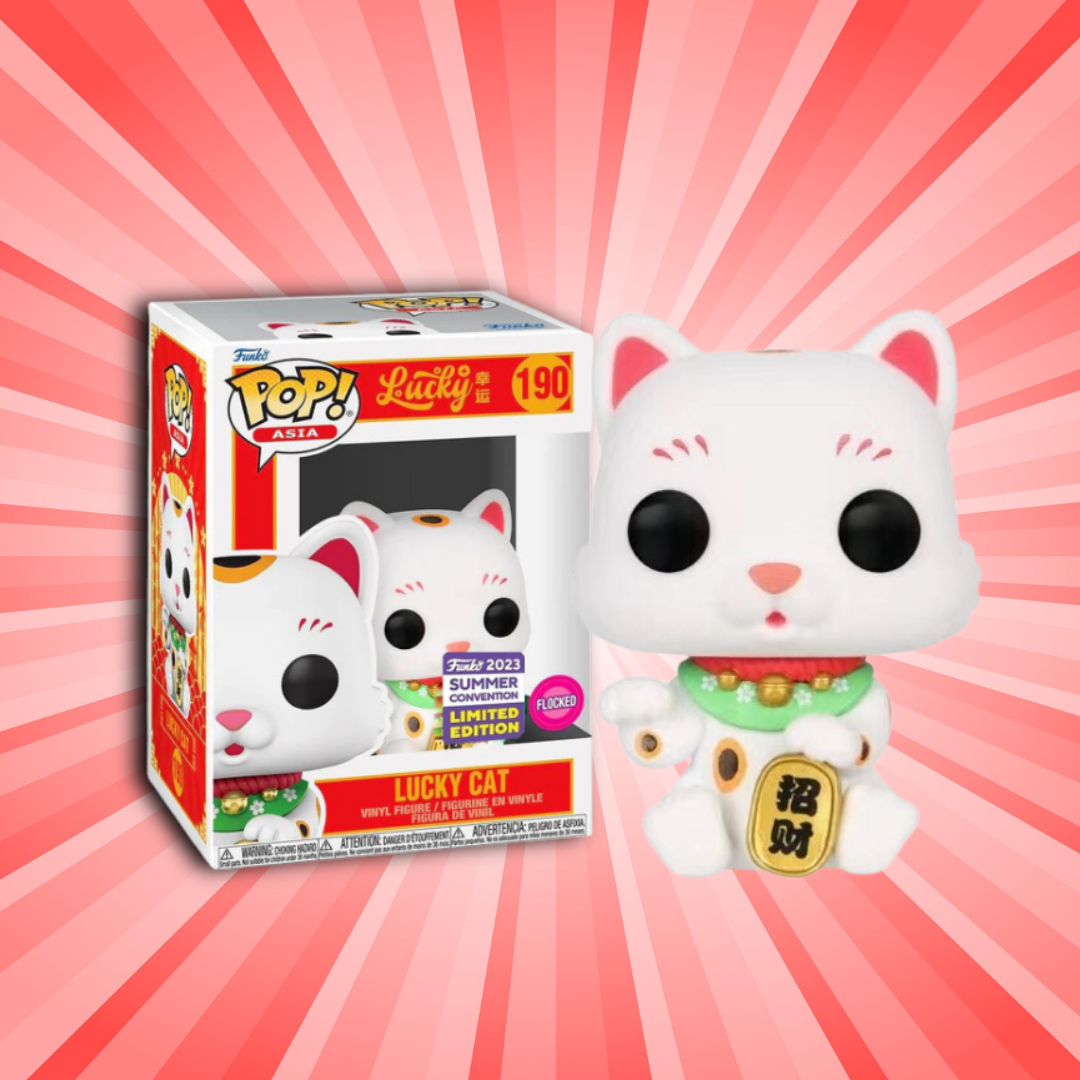 Funko Pop! Asia Flocked Lucky Cat Summer Convention Limited Edition - Animetasia