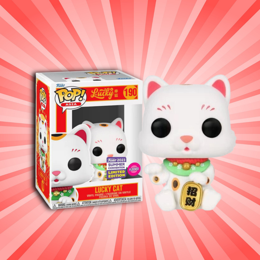 Funko Pop! Asia Flocked Lucky Cat Summer Convention Limited Edition - Animetasia