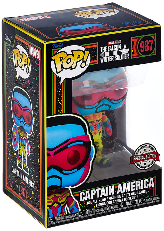 Funko Pop! Marvel Blacklight Captain America Special Edition #648 - Animetasia