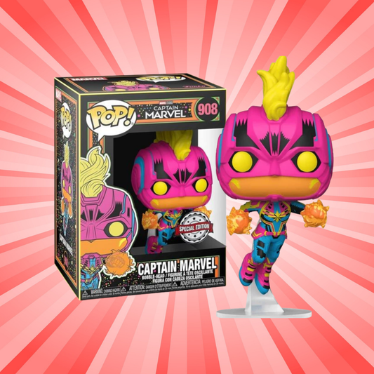 Funko Pop! Captain Marvel Blacklight Captain Marvel Special Edition #908 - Animetasia