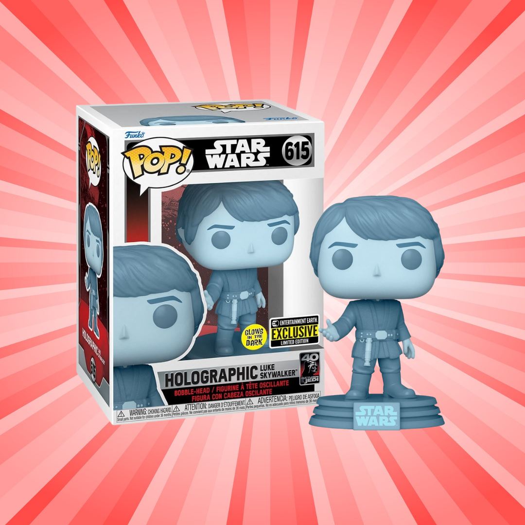 Funko Pop! Star Wars Holographic Luke Skywalker GITD Entertainment Earth Exclusive #615