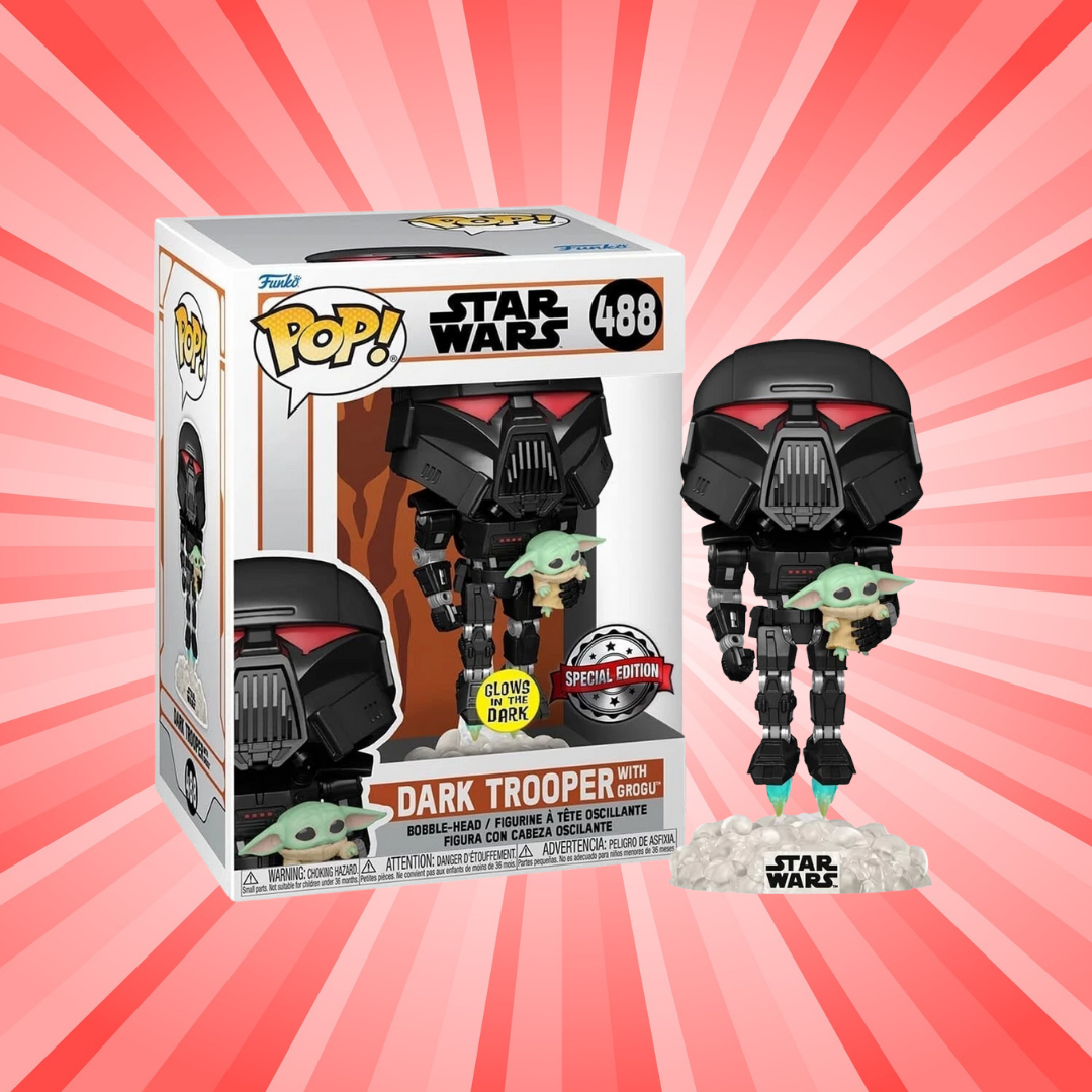 Funko Pop! Star Wars Dark Trooper with Grogu GITD Special Edition #488